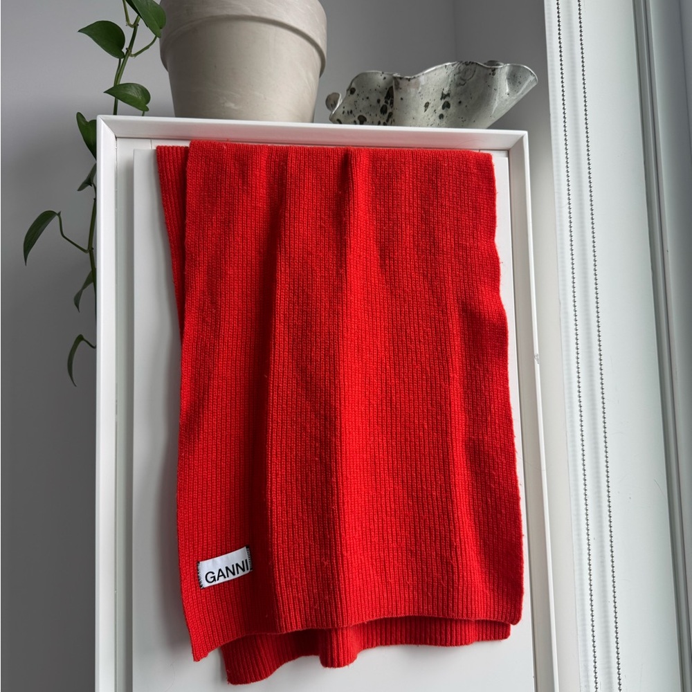 GANNI Wool Knit Winter Scarf